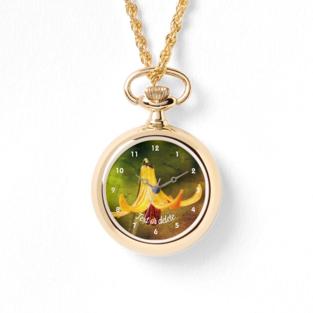 Wild Canada Lily With Insect Abstract Personalised Watch (Front)