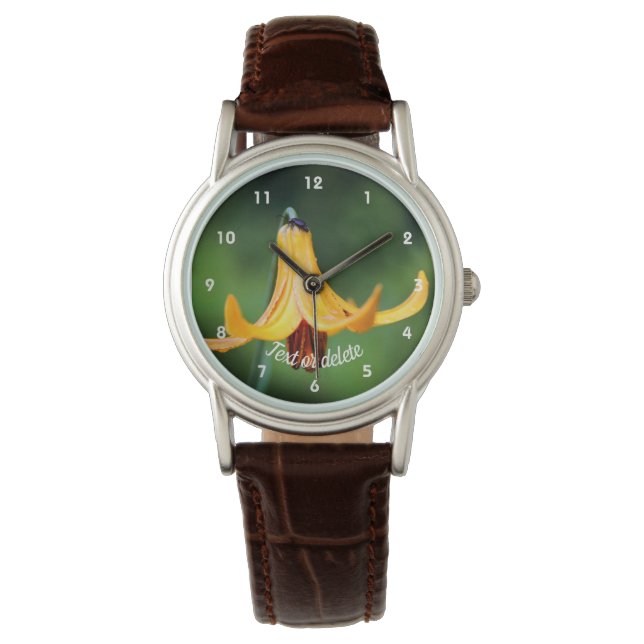 Wild Canada Lily With Insect Personalised Watch (Front)