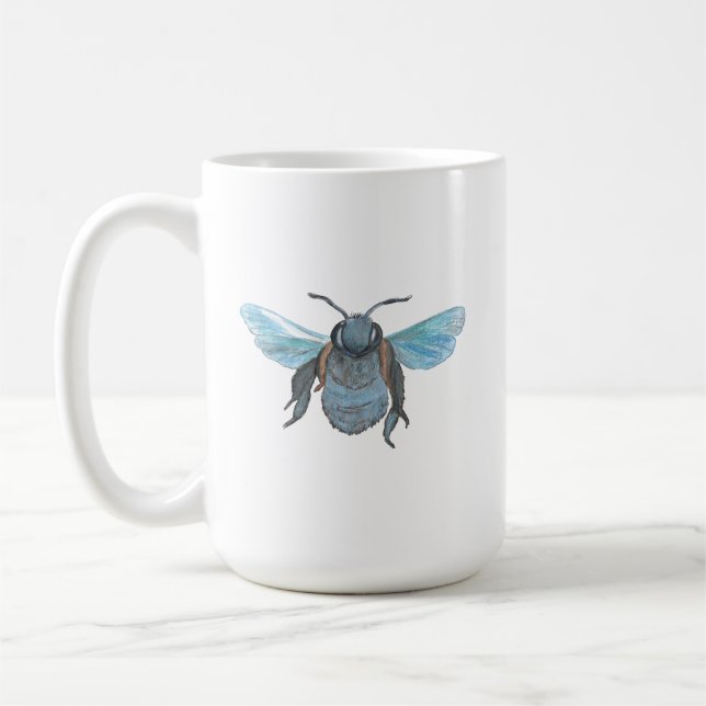 Wild Carpenter Bee Flying Coffee Mug (Left)