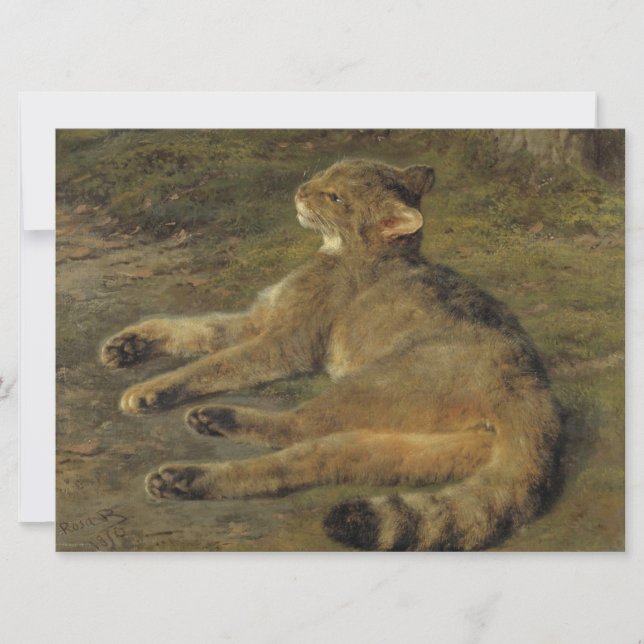 Wild Cat (by Rosa Bonheur) Card (Front)