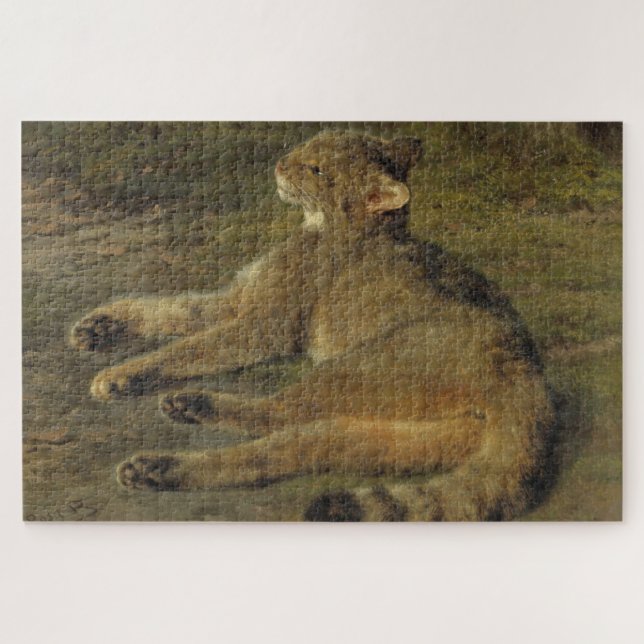 Wild Cat (by Rosa Bonheur) Jigsaw Puzzle (Horizontal)