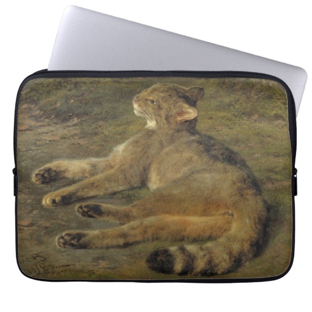 Wild Cat (by Rosa Bonheur) Laptop Sleeve (Front)