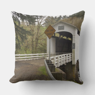 Wild Cat covered bridge, Lane County, Oregon Cushion