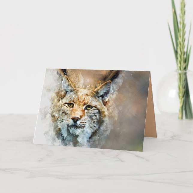 wild cat greeting card (Front)