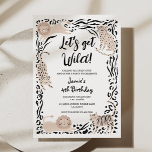 Wild Cat Jungle Birthday Party Invitation