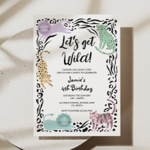 Wild Cat Jungle Birthday Party Invitation