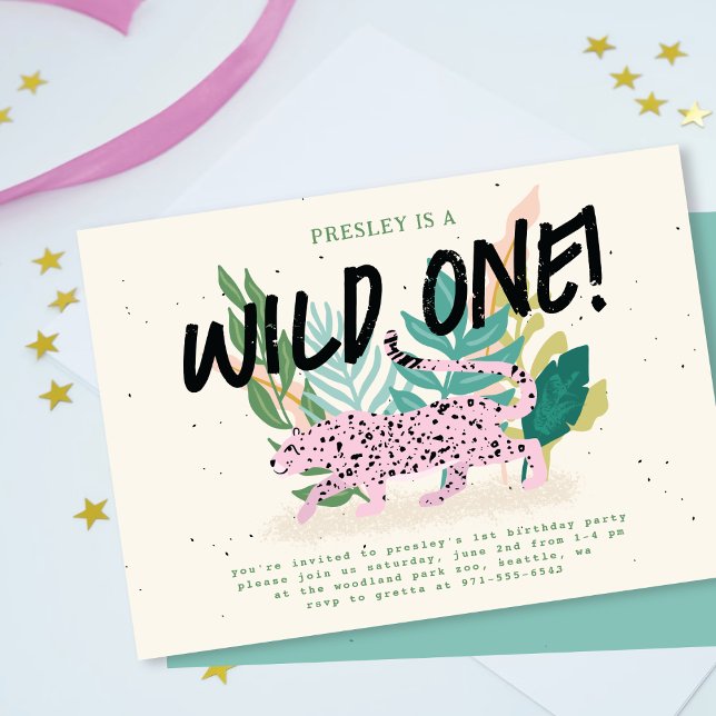 Wild Cat Kids Birthday Party Invitation (Creator Uploaded)
