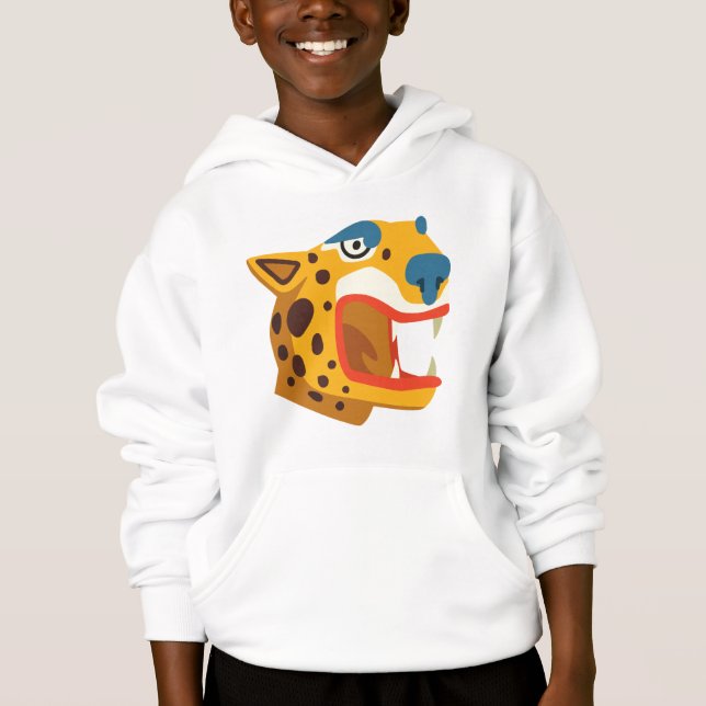 Wild Cat-  Mayan- Inspired style Hooded Sweatshirt (Front)