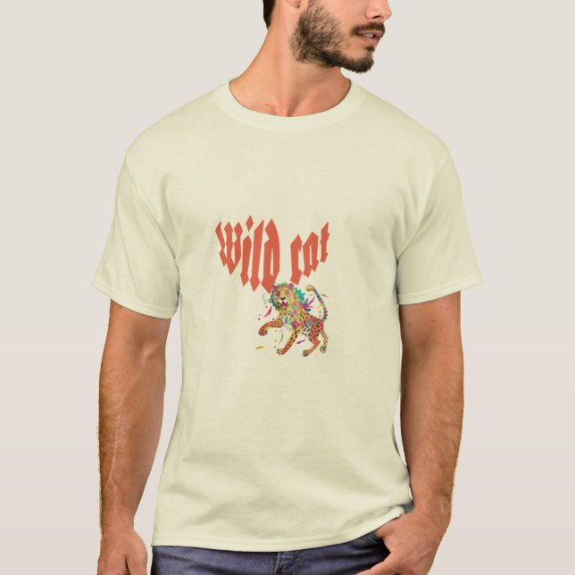  "Wild Cat" Rainbow Leopard T-Shirt (Front)