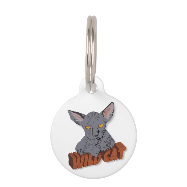 Wild cat Sphynx Pet Tag (Front)