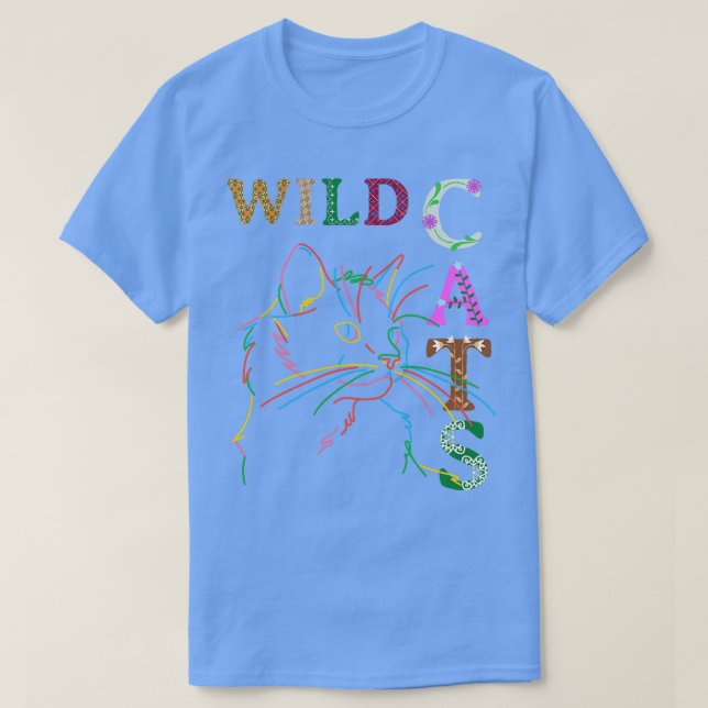 WILD CATS COLORFUL FELINE T-Shirt (Design Front)