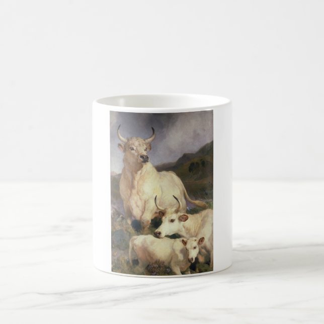 Wild Cattle of Chillingham (Cows) Coffee Mug (Center)