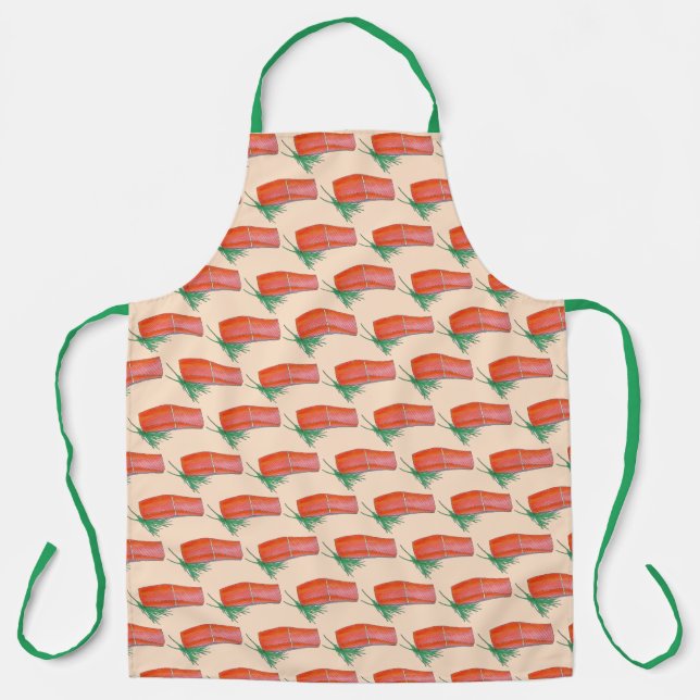 Wild Caught AK Alaskan Salmon Seafood Fish Filet Apron (Front)
