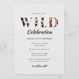 Wild Celebration Leopard Print Invitation