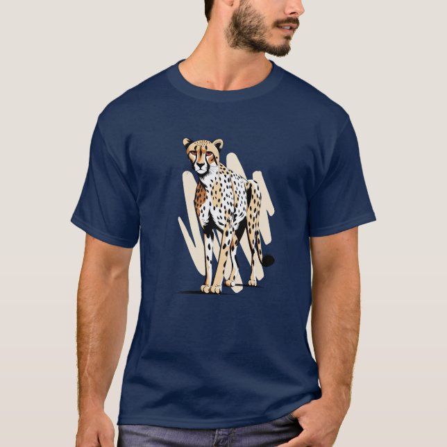 Wild Cheetah Design Design T-Shirt (Front)
