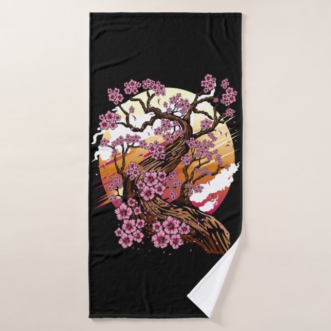 Wild Cherry Blossom Bath Towel (Bath Towel)