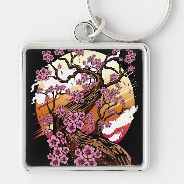 Wild Cherry Blossom Key Ring (Front)