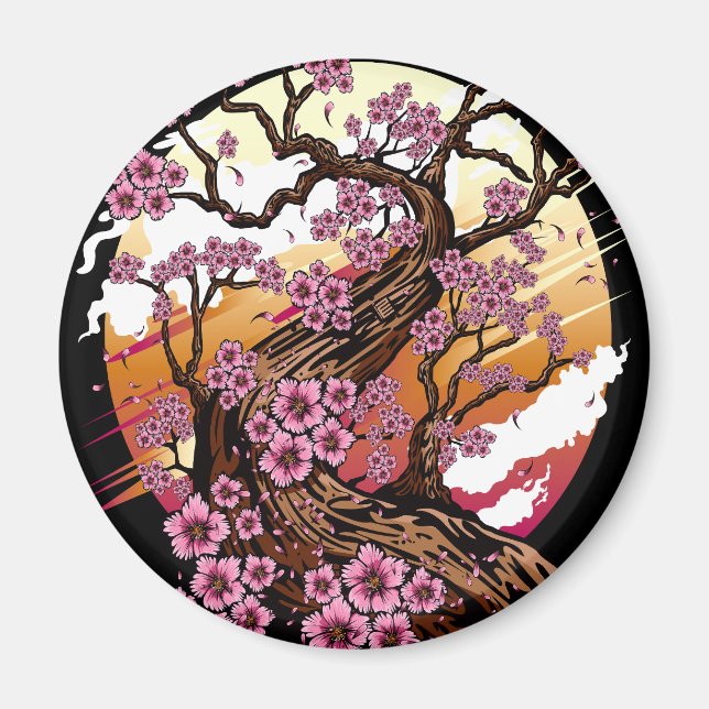 Wild Cherry Blossom Magnet (Front)