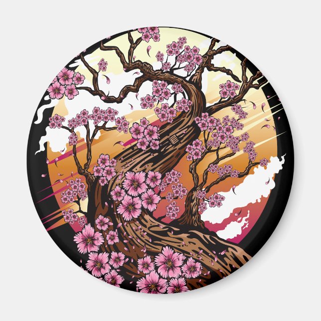 Wild Cherry Blossom Magnet (Front)