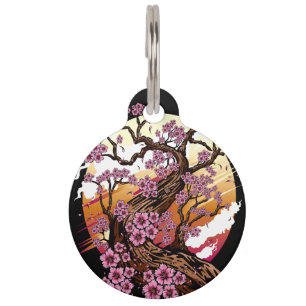 Wild Cherry Blossom Pet Tag
