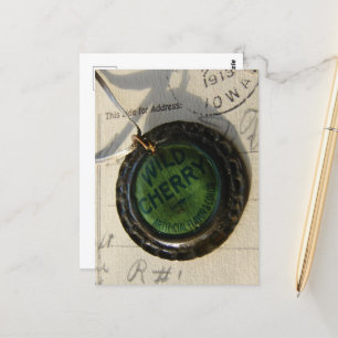 Wild Cherry Bottle Cap Necklace Still Life  Postcard