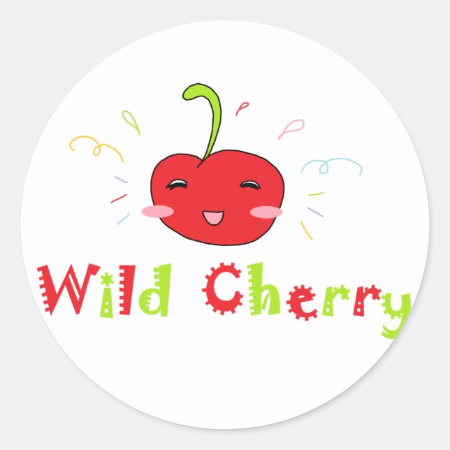 Wild Cherry Classic Round Sticker (Front)
