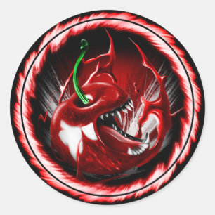 Wild cherry red Round sticker