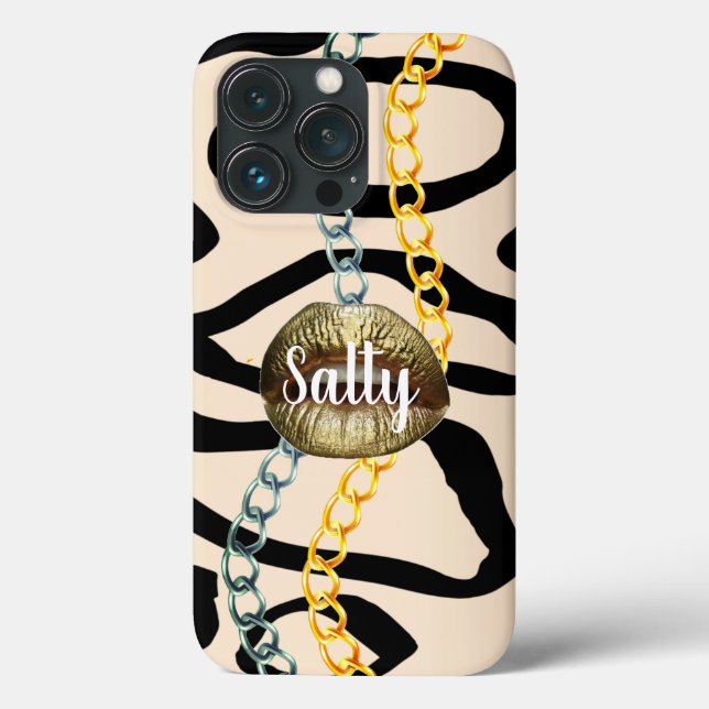 Wild Chic Luxurious Girly Personalised Gold Case-Mate iPhone Case (Back)