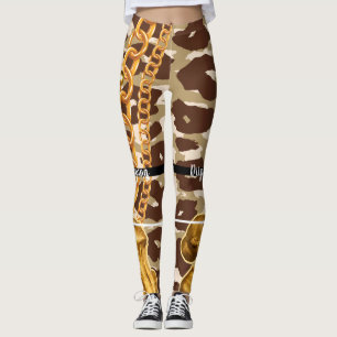 Wild Chic Luxurious Gold Personalised Leggings
