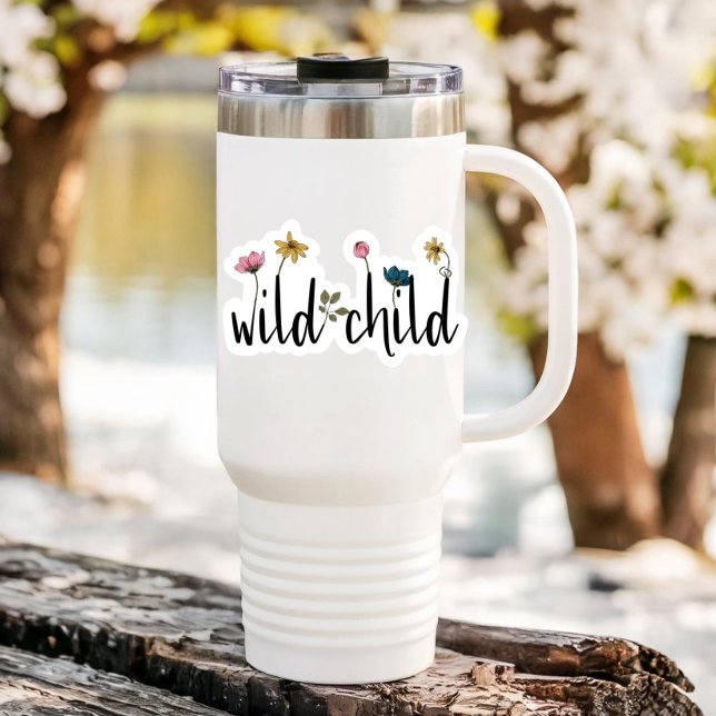 Wild Child Affirmation Flower  | Die Cut Sticker (Wild Child Affirmation Sticker)