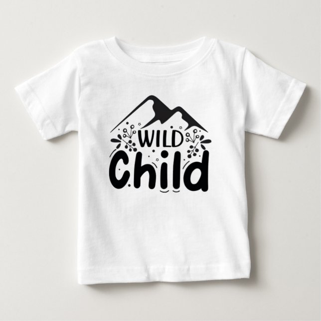 Wild Child Baby T-Shirt - Minimalist Mountain  (Front)