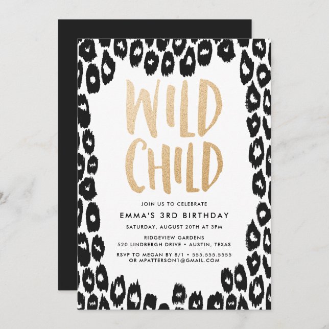 Wild Child | Birthday Party Invitation (Front/Back)