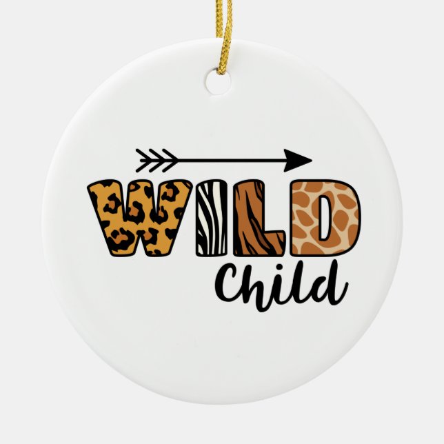 Wild Child Ceramic Ornament (Front)
