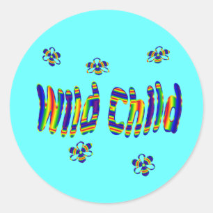 wild child classic round sticker