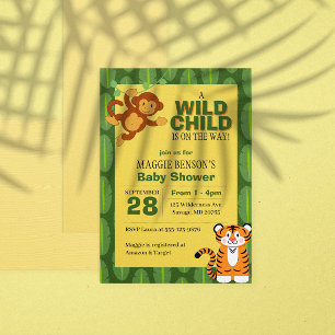 Wild Child Jungle Baby Shower Invitation