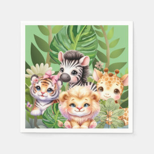 Wild Child Jungle Kawaii Animals Napkin