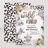 Wild Child Leopard Print Safari Animals Birthday