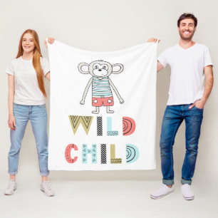 Wild Child Scandia Monkey Baby Fleece Blanket