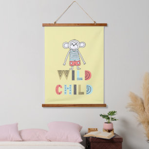 Wild Child Scandia Monkey  Hanging Tapestry
