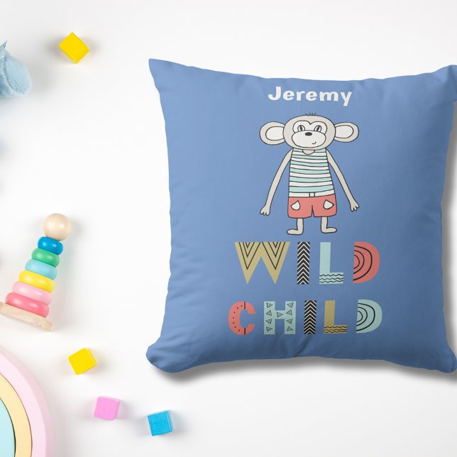 Wild Child Scandia Monkey Personalised  Cushion (Creator Uploaded)