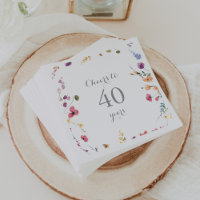 Wild Colourful Floral Cheers to 40 Years Birthday