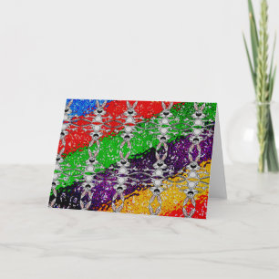 Wild Colourful Rabbit Pattern Holiday Card