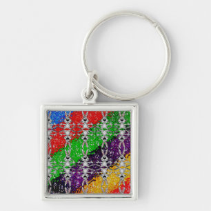 Wild Colourful Rabbit Pattern Key Ring