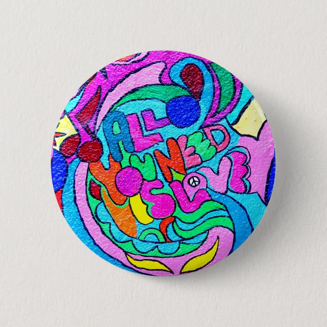 wild colours love button (Front)