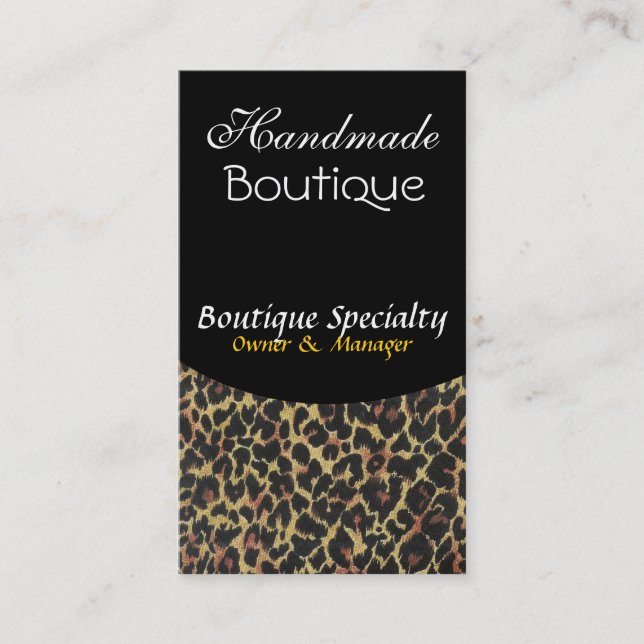 Wild Cougar Animal Print Designer Makeup Salon Business Card (Front)