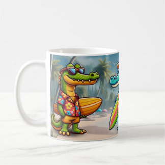 Wild crocodile adventure in the sea coffee mug