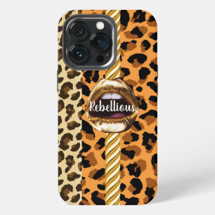 Wild Custom Chic Gold lips Gift Beauty Girly iPhone 13 Pro Case