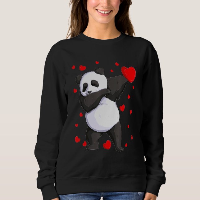 Wild Dab Animals Dabbing Panda Bear St Valentine's Sweatshirt (Front)