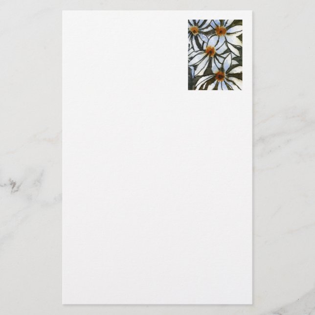 "Wild Daisies" Floral Stationery (Front)