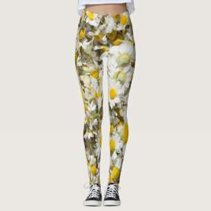 Wild daisies pattern leggings